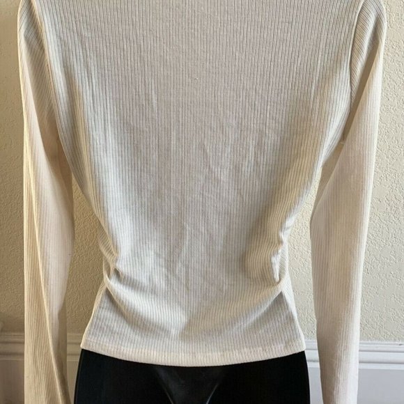 Forever 21 ivory ribbed knot front & Wild Fable black Long Sleeve Top lot Size L - Picture 7 of 11